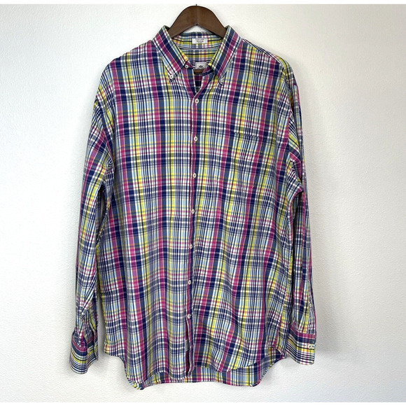 Peter Millar Mens Shirts Size XL Bold Multi Plaid Long Sleeve Button Down - Picture 1 of 9